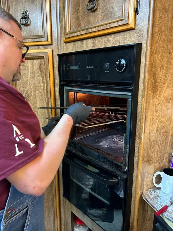 Professional wall oven repair in a residential kitchen